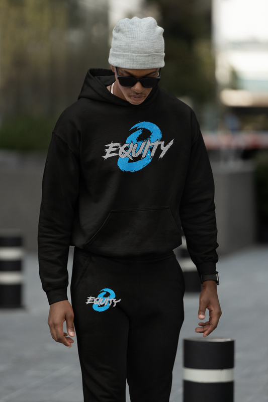 Blue and Grey EQUITY 8 Hoodie Set