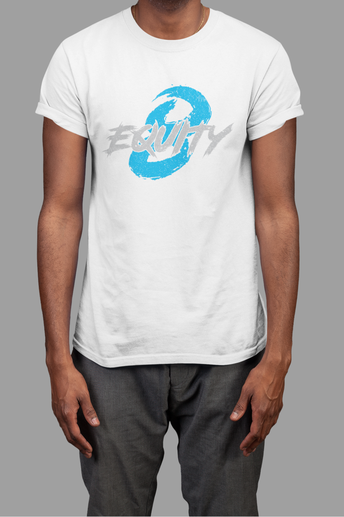 Blue and Grey EQUITY 8 Tee